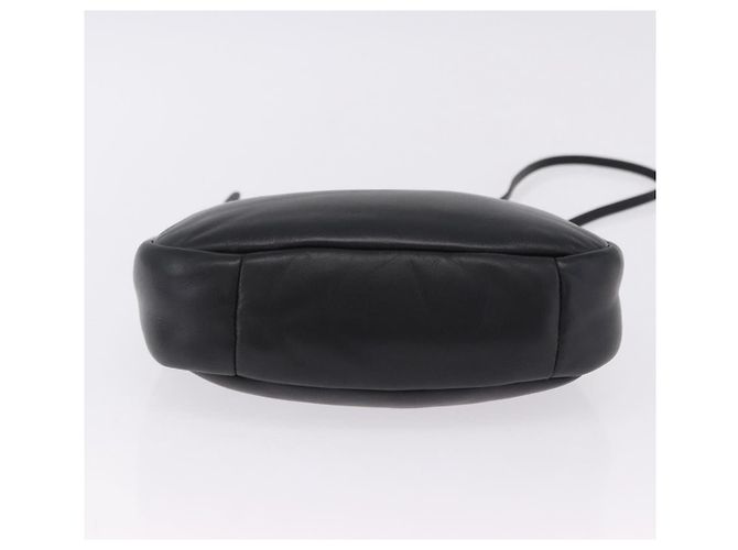 Bolsa de mão PRADA em couro Nappa acolchoado macio 2way Preta Prata Auth 199964SAM Preto - vista 11