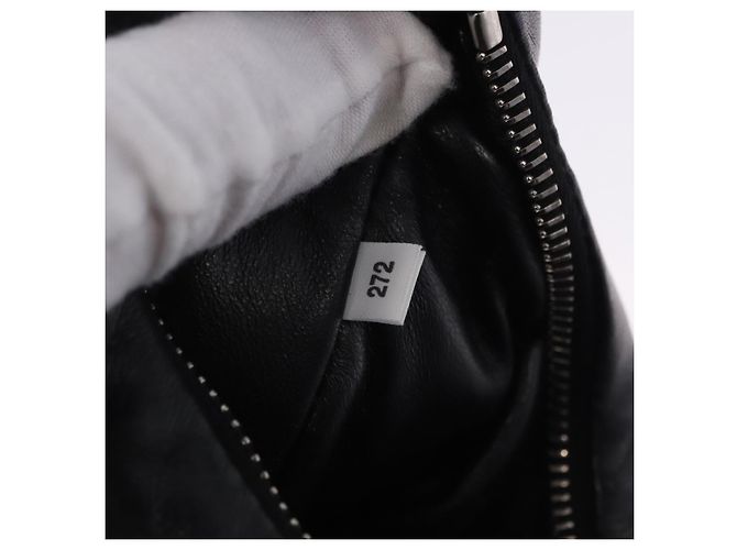 Bolsa de mão PRADA em couro Nappa acolchoado macio 2way Preta Prata Auth 199964SAM Preto - vista 22