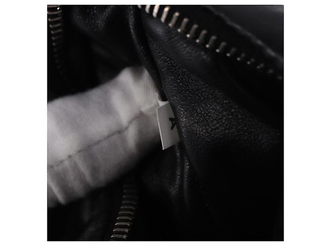 Bolsa de mão PRADA em couro Nappa acolchoado macio 2way Preta Prata Auth 199964SAM Preto - vista 23