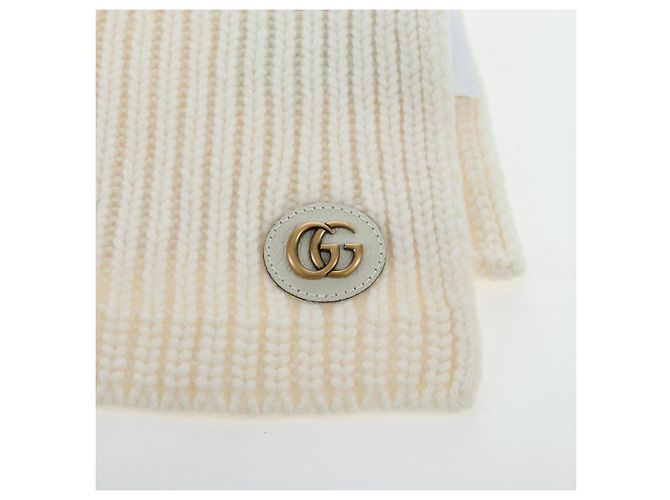 Sciarpa GUCCI Cashmere Avorio Tono Oro 773426 Auth BA15459V Crudo - vista 4