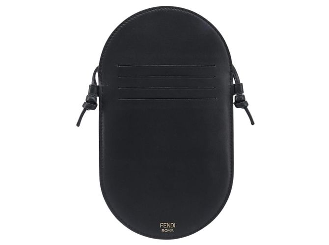 FENDI Schultertasche aus Leder Schwarz Auth 199918A - Ansicht 3