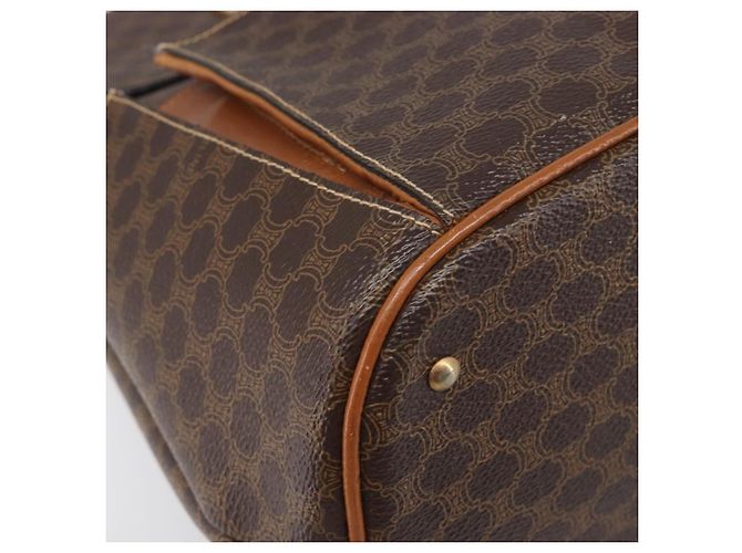 Céline Borsa a Tracolla CELINE Macadam PVC Pelle Marrone Tono Oro Auth 198476 - vista 12