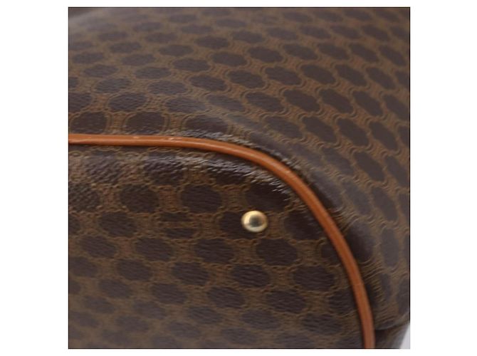 Céline Borsa a Tracolla CELINE Macadam PVC Pelle Marrone Tono Oro Auth 198476 - vista 13