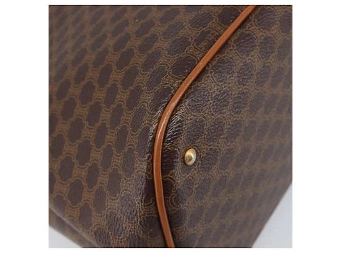 Céline Borsa a Tracolla CELINE Macadam PVC Pelle Marrone Tono Oro Auth 198476 - vista 14