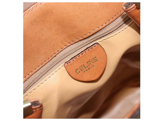 Céline Borsa a Tracolla CELINE Macadam PVC Pelle Marrone Tono Oro Auth 198476 - vista 17