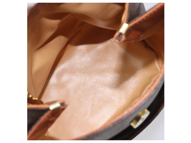 Céline Borsa a Tracolla CELINE Macadam PVC Pelle Marrone Tono Oro Auth 198476 - vista 18