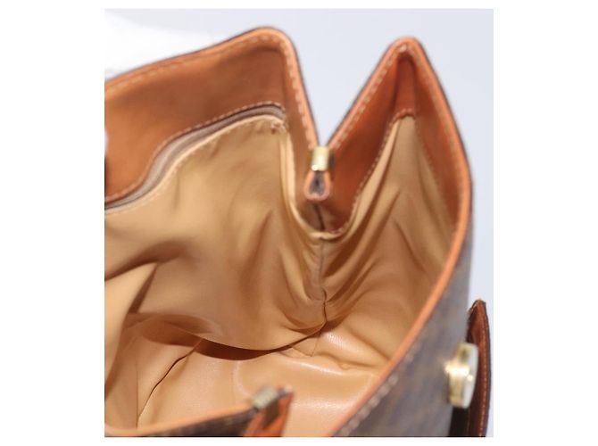 Céline Borsa a Tracolla CELINE Macadam PVC Pelle Marrone Tono Oro Auth 198476 - vista 19