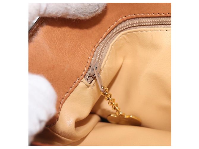 Céline Borsa a Tracolla CELINE Macadam PVC Pelle Marrone Tono Oro Auth 198476 - vista 21