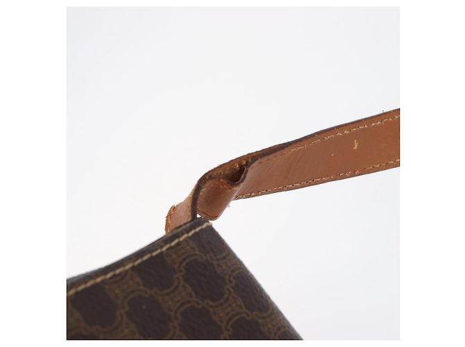Céline Borsa a Tracolla CELINE Macadam PVC Pelle Marrone Tono Oro Auth 198476 - vista 9