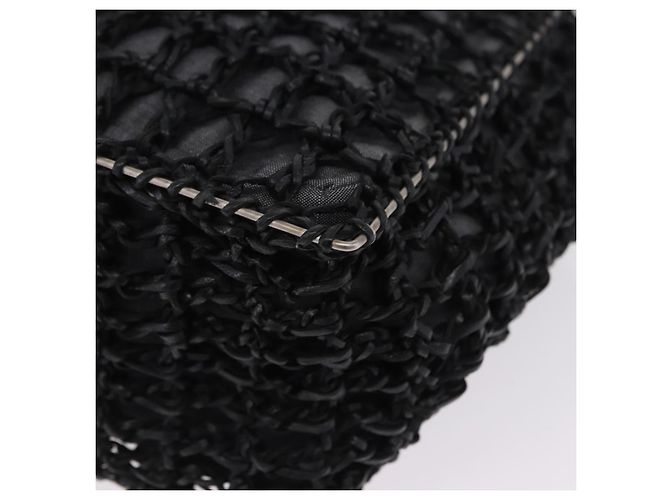 Borsa a Mano Salvatore Ferragamo Nylon 2way Nero Argento Auth BA15393 - vista 13