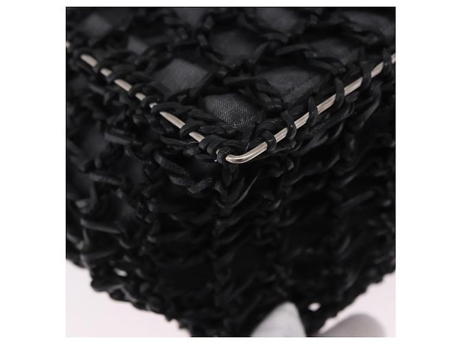 Borsa a Mano Salvatore Ferragamo Nylon 2way Nero Argento Auth BA15393 - vista 14
