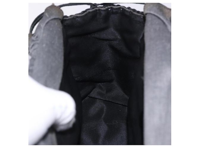 Borsa a Mano Salvatore Ferragamo Nylon 2way Nero Argento Auth BA15393 - vista 20