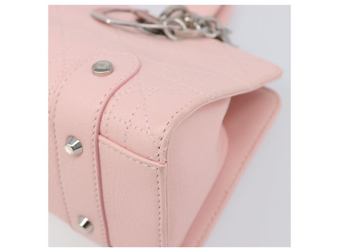 Borsa Christian Dior Cannage Lady D Joy in pelle rosa argento autentica 198283SAM - vista 10