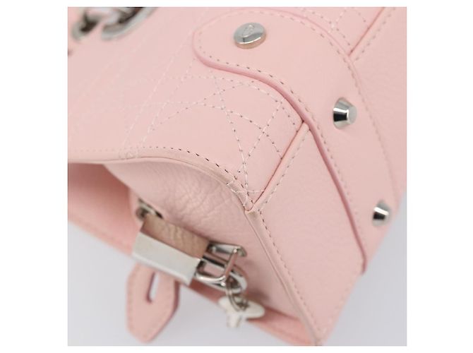 Borsa Christian Dior Cannage Lady D Joy in pelle rosa argento autentica 198283SAM - vista 11