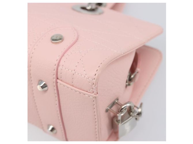 Borsa Christian Dior Cannage Lady D Joy in pelle rosa argento autentica 198283SAM - vista 12