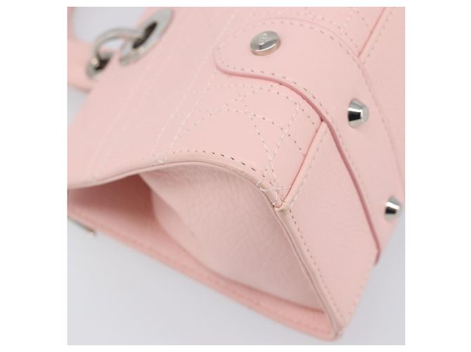 Borsa Christian Dior Cannage Lady D Joy in pelle rosa argento autentica 198283SAM - vista 13