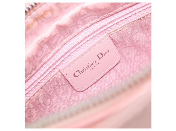 Borsa Christian Dior Cannage Lady D Joy in pelle rosa argento autentica 198283SAM - vista 17