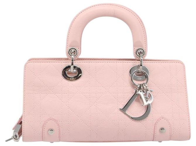 Borsa Christian Dior Cannage Lady D Joy in pelle rosa argento autentica 198283SAM - vista 2