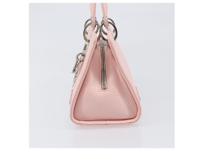 Borsa Christian Dior Cannage Lady D Joy in pelle rosa argento autentica 198283SAM - vista 4