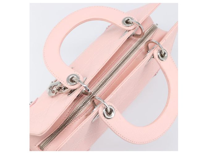 Borsa Christian Dior Cannage Lady D Joy in pelle rosa argento autentica 198283SAM - vista 6