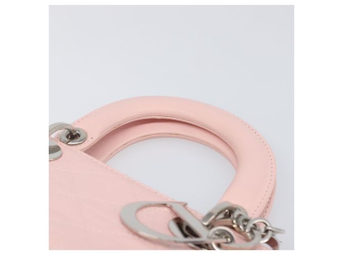 Borsa Christian Dior Cannage Lady D Joy in pelle rosa argento autentica 198283SAM - vista 8