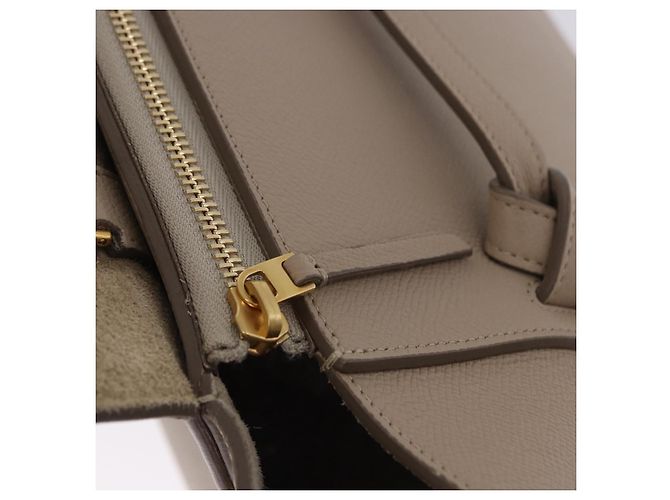 Céline Borsa a mano CELINE Belt Bag in pelle Beige Oro Auth 201889V D'oro - vista 19