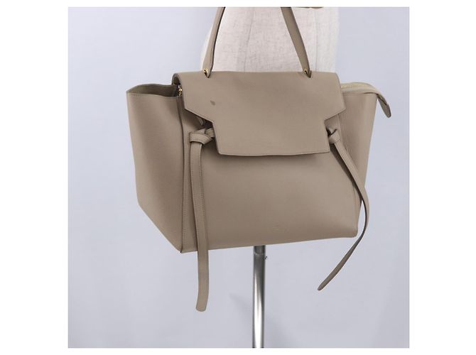 Céline Borsa a mano CELINE Belt Bag in pelle Beige Oro Auth 201889V D'oro - vista 25