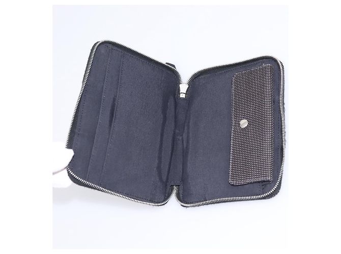 Hermès HERMES Her Line Perth PM Wallet Canvas Gray Silver Auth 202172A Marrone Argento - vista 13