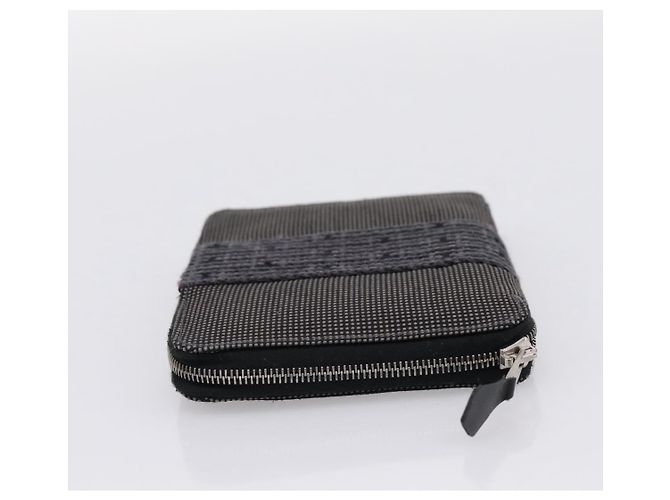 Hermès HERMES Her Line Perth PM Wallet Canvas Gray Silver Auth 202172A Marrone Argento - vista 4