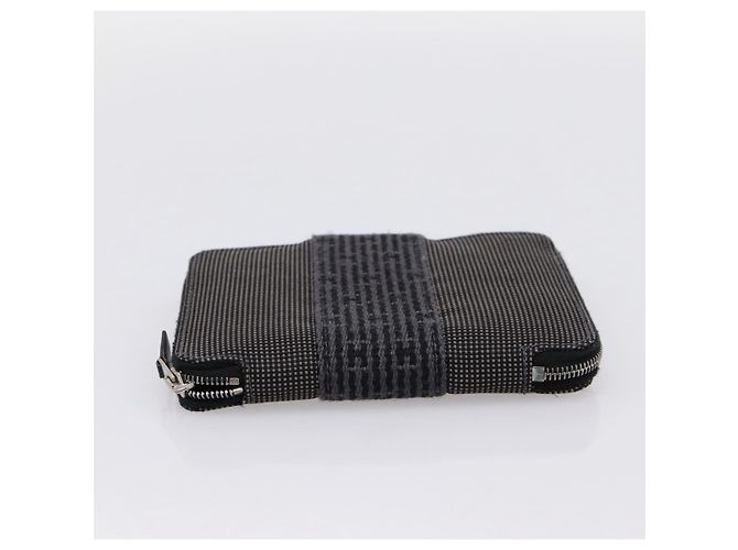 Hermès HERMES Her Line Perth PM Wallet Canvas Gray Silver Auth 202172A Marrone Argento - vista 7