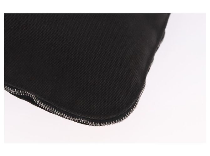 Hermès HERMES Fourre Tout Porte Documents Business Bag Canvas Gray Auth 200068A Marrone - vista 13