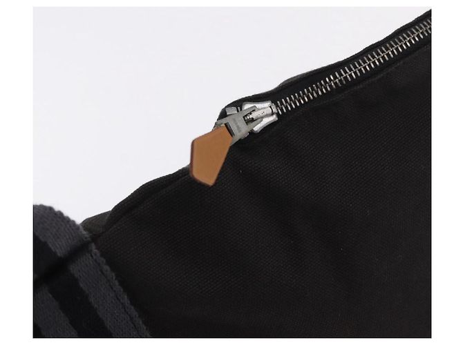 Hermès HERMES Fourre Tout Porte Documents Business Bag Canvas Gray Auth 200068A Marrone - vista 14