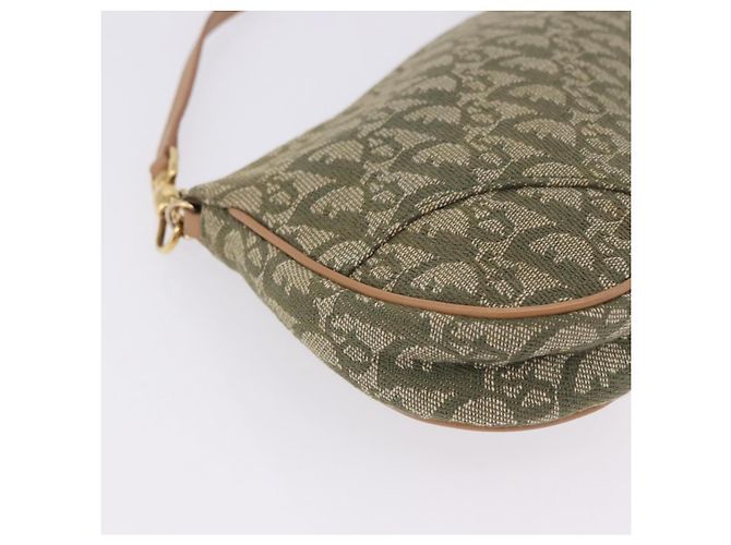 Borsa a mano Pouch Saddle Christian Dior Trotter Canvas Khaki Gold Auth mr2899V D'oro Cachi - Ansicht 10