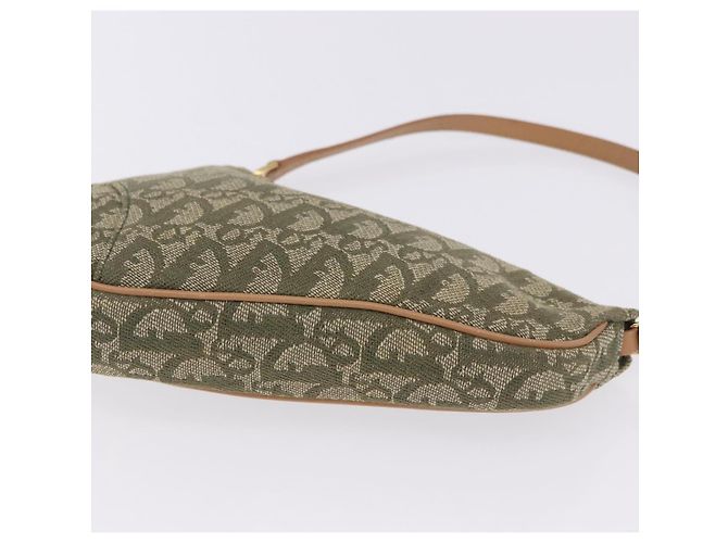 Borsa a mano Pouch Saddle Christian Dior Trotter Canvas Khaki Gold Auth mr2899V D'oro Cachi - Ansicht 11