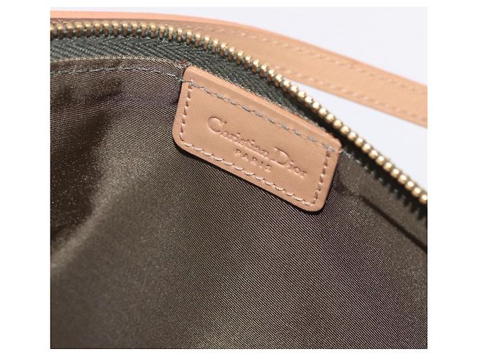 Borsa a mano Pouch Saddle Christian Dior Trotter Canvas Khaki Gold Auth mr2899V D'oro Cachi - Ansicht 16