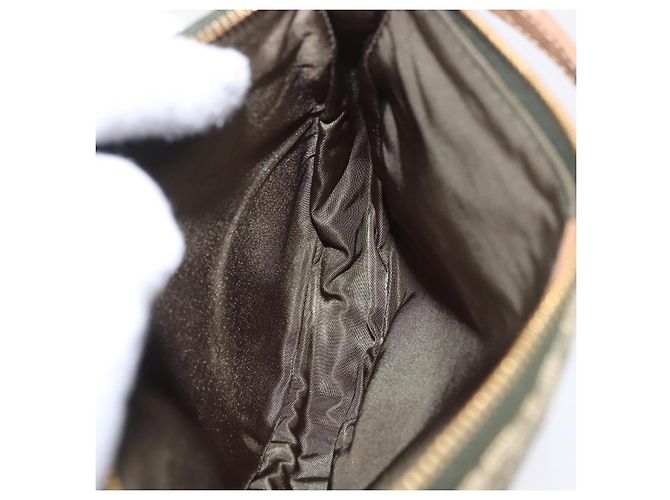 Borsa a mano Pouch Saddle Christian Dior Trotter Canvas Khaki Gold Auth mr2899V D'oro Cachi - Ansicht 18