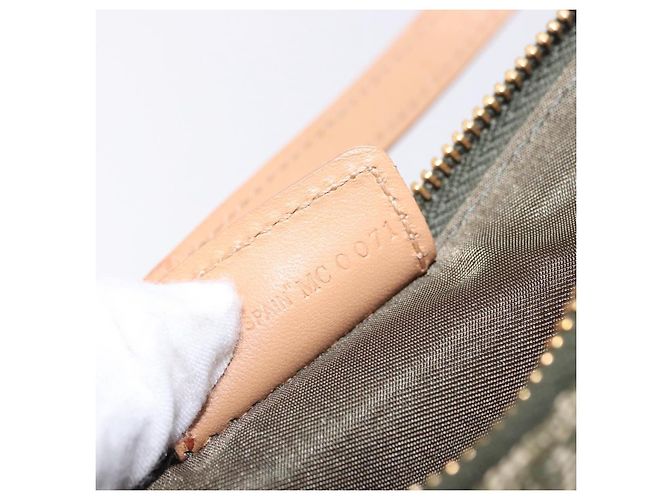 Borsa a mano Pouch Saddle Christian Dior Trotter Canvas Khaki Gold Auth mr2899V D'oro Cachi - Ansicht 20