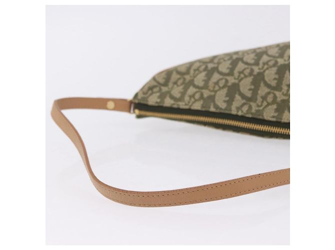 Borsa a mano Pouch Saddle Christian Dior Trotter Canvas Khaki Gold Auth mr2899V D'oro Cachi - Ansicht 7