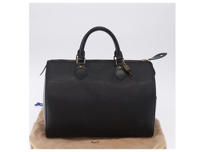 LOUIS VUITTON Epi Speedy 30 Hand Bag Noir Black M43002 LV Auth 200381V Preto - vista 12