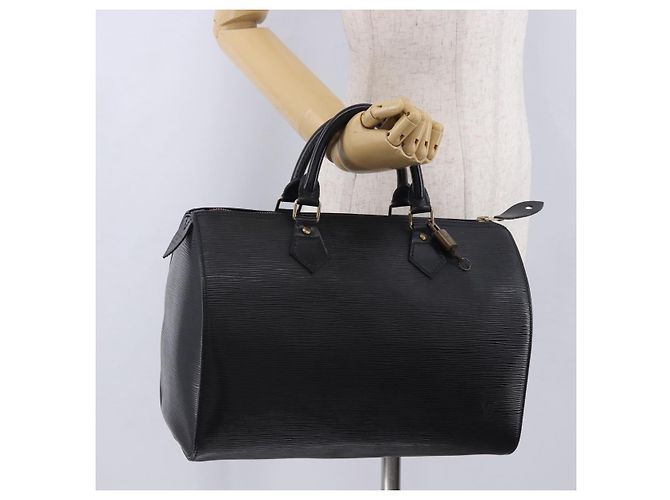 LOUIS VUITTON Epi Speedy 30 Hand Bag Noir Black M43002 LV Auth 200381V Preto - vista 24