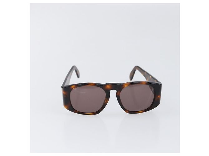 Gafas de sol CHANEL estampado carey de plástico marrón y dorado CC Auth BA15309 Castaño - vista 2