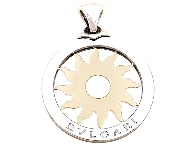 Pendente Bulgari, "Tondo Sun", oro giallo e acciaio. - vista 2
