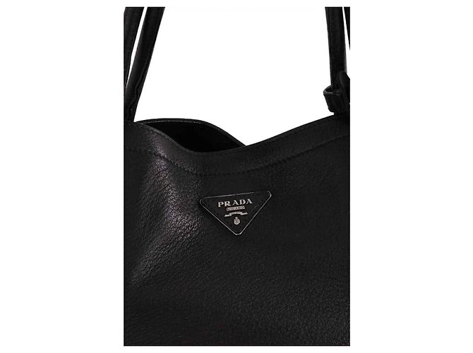 Borsa tote Prada in pelle nera Nero - vista 2