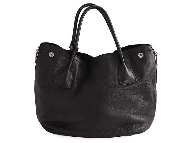 Borsa tote Prada in pelle nera Nero - vista 6