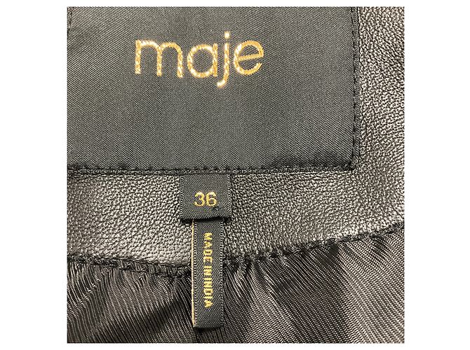 Maje Bexita Bikerjacke aus Lammleder in Schwarz - Ansicht 4