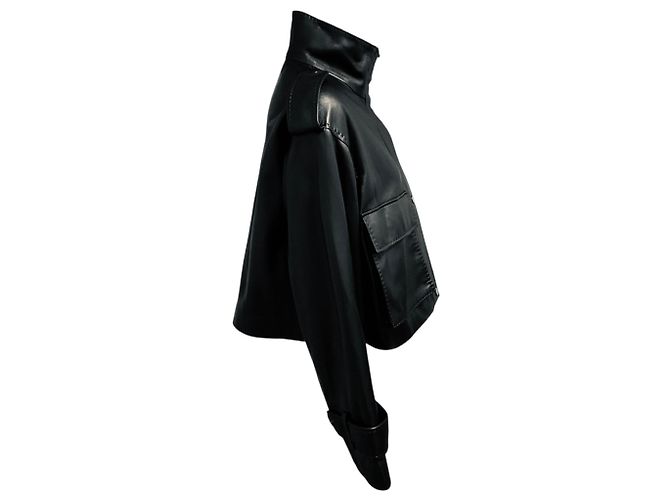 Autre Marque Fleurette Lena Leather Zip Jacket in Black Schwarz - Ansicht 2