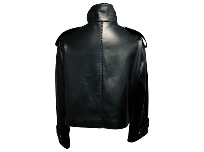 Autre Marque Fleurette Lena Leather Zip Jacket in Black Schwarz - Ansicht 3