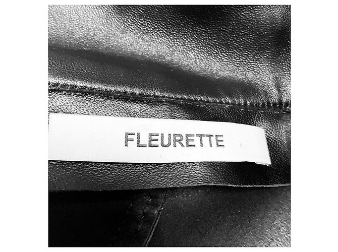 Autre Marque Fleurette Lena Leather Zip Jacket in Black Schwarz - Ansicht 4