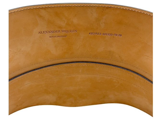 Alexander McQueen Black Leather Structured Corset Belt with Embroidery - view 6