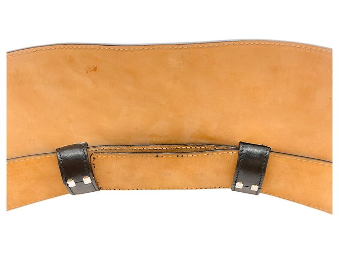 Alexander McQueen Black Leather Structured Corset Belt with Embroidery - view 7